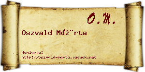 Oszvald Márta névjegykártya